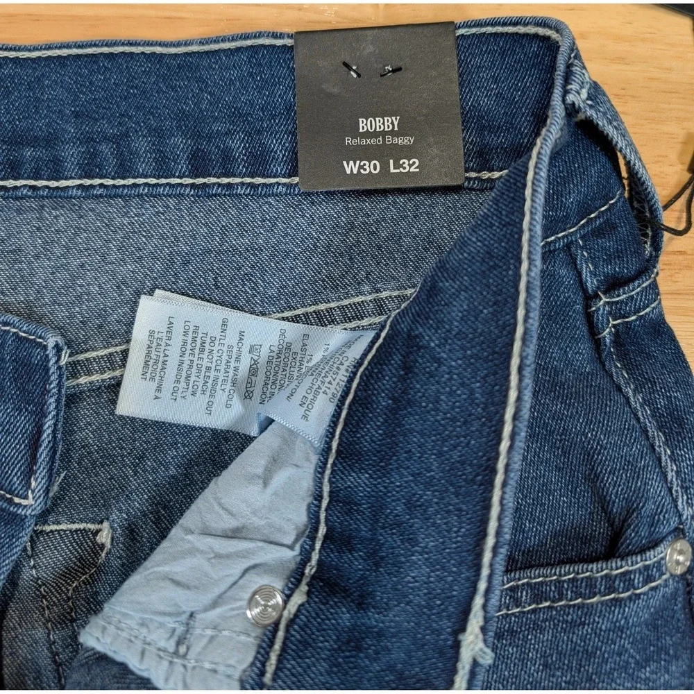 True Religion Bobby Relaxed Baggy Jeans Medium Rustic Barn Wash 30x32 700906 NEW